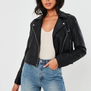 Black Faux Leather Biker Jacket